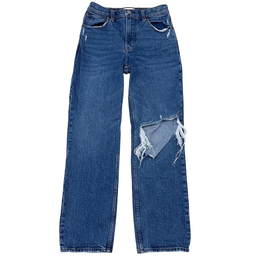 Abercrombie & Fitch Jeans Womens Size 27 Distressed 90s Straight Ultra High Rise